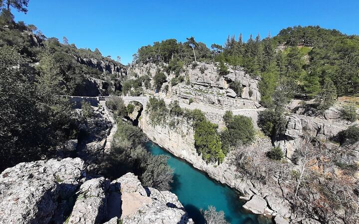 Köprülü Canyon en Selge: kloof, Romeinse brug en bergstad